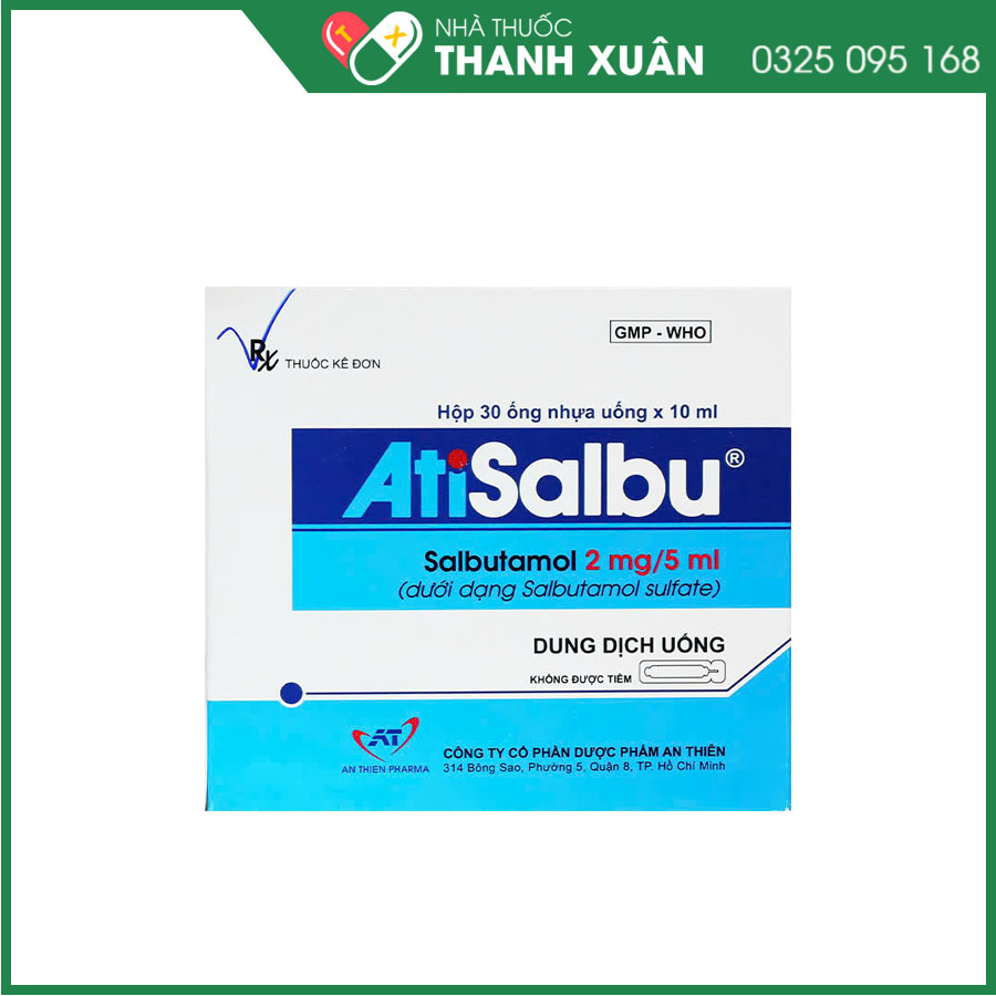 AtiSalbu chỉ định điều trị cơn hen, ngăn cơn co thắt phế quản, điều trị tắc nghẽn đường dẫn khí hồi phục